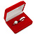 Luxury Red Velour Wedding Two Ring Box (Rings Are Not Included) - view 3