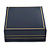 Large Luxury Square Dark Blue Leatherette Brooch/ Pendant/ Earrings Jewellery Box - view 3