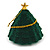 Dark Green Velour Christmas Tree Jewellery Box For Ring/ Stud Earrings - view 7