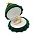 Dark Green Velour Christmas Tree Jewellery Box For Ring/ Stud Earrings - view 6