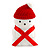 Red/ White Velour Christmas Snowman Jewellery Box For Ring/ Stud Earrings