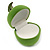Lime Green Velour Apple Jewellery Box For Small Ring/ Stud Earrings - view 3