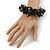 Teen/ Children/ Kids Black/ Dark Grey Glass Bead Chunky Bracelet - 15cm L/ 3cm Ext - view 2