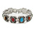 Vintage Inspired Multicoloured Semiprecious Stones Ladies Magnetic Bracelet - 17cm L (Medium) - view 1