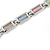Plated Alloy Metal Multicoloured Jem Stones Ladies Magnetic Bracelet - 18cm Long - view 3