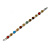 Plated Alloy Metal Multicoloured Semiprecious Stones Ladies Magnetic Bracelet - 18cm Long - view 3