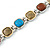 Plated Alloy Metal Multicoloured Semiprecious Stones Ladies Magnetic Bracelet - 18cm Long - view 4