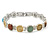 Plated Alloy Metal Multicoloured Semiprecious Stones Ladies Magnetic Bracelet - 18cm Long - view 5