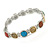 Plated Alloy Metal Multicoloured Semiprecious Stones Ladies Magnetic Bracelet - 18cm Long - view 6