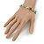 Plated Alloy Metal Multicoloured Semiprecious Stones Ladies Magnetic Bracelet - 18cm Long - view 2