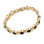 Plated Alloy Metal Black Round Cut Crystal Stones Ladies Magnetic Bracelet - 18cm Long - view 7