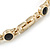 Plated Alloy Metal Black Round Cut Crystal Stones Ladies Magnetic Bracelet - 18cm Long - view 4