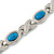 Plated Alloy Metal Turquoise Stone and Cross Motif Ladies Magnetic Bracelet - 17cm Long - view 3