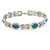 Plated Alloy Metal Turquoise Stone and Cross Motif Ladies Magnetic Bracelet - 17cm Long - view 5