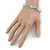 Plated Alloy Metal Turquoise Stone and Cross Motif Ladies Magnetic Bracelet - 17cm Long - view 2