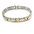Plated Alloy Metal Oval and Cross Motif Ladies Magnetic Bracelet - 19cm L (Large)