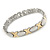 Plated Alloy Metal Oval and Cross Motif Ladies Magnetic Bracelet - 19cm L (Large) - view 6