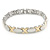 Plated Alloy Metal Oval and Cross Motif Ladies Magnetic Bracelet - 19cm L (Large) - view 7
