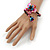 Multicoloured Shell Floral Flex Wire Bracelet - Adjustable - view 2