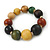 Multicoloured Graduated Wood Bead Flex Bracelet - 18cm L - view 4