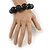 Black Graduated Wood Bead Flex Bracelet - 18cm L - view 2