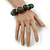 Dark Green Graduated Wood Bead Flex Bracelet - 18cm L - view 3