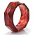 Red Plastic Glittering Faceted Costume Bangle - view 2
