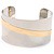 Polished Silver Plated Asymmetrical  Wide Cuff Bracelet - view 2