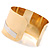 Polished Gold Plated Asymmetrical Wide Cuff Bracelet - view 2