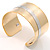 Polished Gold Plated Asymmetrical Wide Cuff Bracelet - view 3