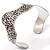 Antique Silver Contemporary Wave Design Bangle Bracelet - view 4