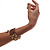 Brown Crystal Mesh Plastic Fashion Bangle Bracelet - view 7