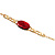 Red Large Oval Cut Crystal Fashion Bracelet - view 2