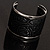 Black Floral Hammered Wide Metal Cuff - view 2