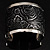 Black Floral Hammered Wide Metal Cuff - view 3