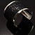 Black Floral Hammered Wide Metal Cuff - view 6