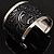Black Floral Hammered Wide Metal Cuff - view 9
