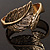 Antique Gold Hinged Leaf Costume Bangle Bracelet