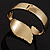 Antique Gold Hinged Leaf Costume Bangle Bracelet - view 9