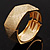 Yellow Gold Faceted Hinged Metal Fashion Bangle - view 5