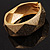 Yellow Gold Faceted Hinged Metal Fashion Bangle - view 7