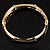 Gold Clear Crystal Hinged Fashion Bangle Bracelet - view 2