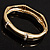 Gold Clear Crystal Hinged Fashion Bangle Bracelet - view 5