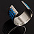 Light Blue Dotted Metal Cuff Bangle - view 6