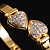 Gold Crystal Double Heart Hinged Bangle Bracelet - view 8