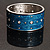 Blue Crystal Wide Hinged Enamelled Costume Bangle - view 3