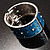 Blue Crystal Wide Hinged Enamelled Costume Bangle - view 4