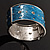 Blue Crystal Wide Hinged Enamelled Costume Bangle - view 7