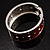 Red Crystal Wide Hinged Enamelled Costume Bangle - view 2