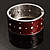 Red Crystal Wide Hinged Enamelled Costume Bangle - view 3